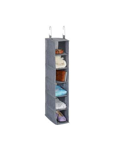 relaxdays Kleiderschrank Hängeregal in Grau - (B)15,5 x (H)92 x (T)30 cm