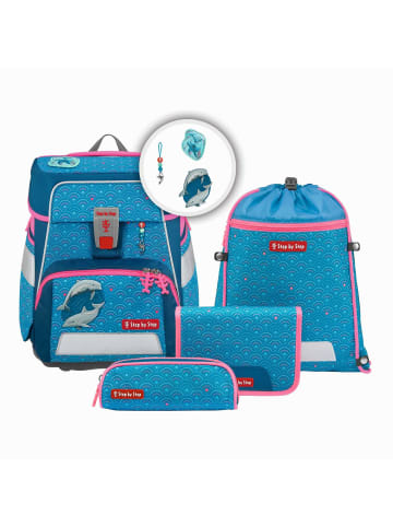 Step by Step SPACE Schulranzen-Set Dolphin Pippa 5-teilig in blau