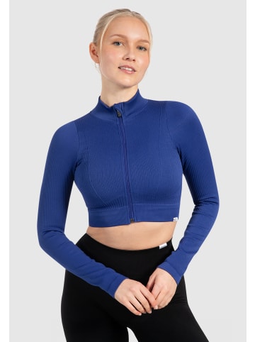 SMILODOX Cropjacke Kompression Zeya - Bitte eine Nummer größer bestellen in Royal Blau