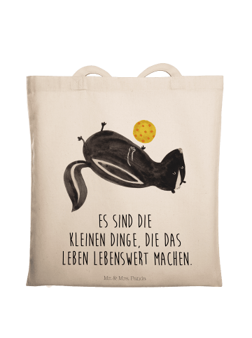 Mr. & Mrs. Panda Schultertasche Stinktier Ball mit Spruch in Creme