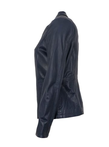 JILANI Lederjacke Lammnappa in Navy