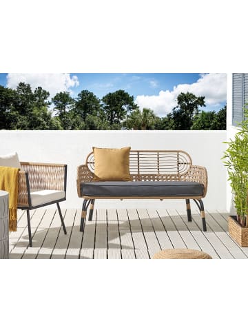 Beliani 2-tlg Gartenbank PRATELLO in Naturfarben/Beige/Grau