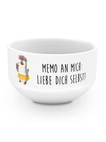 Mr. & Mrs. Panda Müsli Schale Pinguin Kokosnuss mit Spruch in Weiß