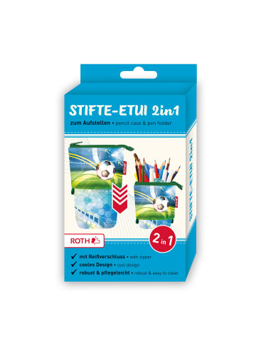 ROTH Federmäppchen - Stifte-Etui 2 in 1, Fußball in Bunt
