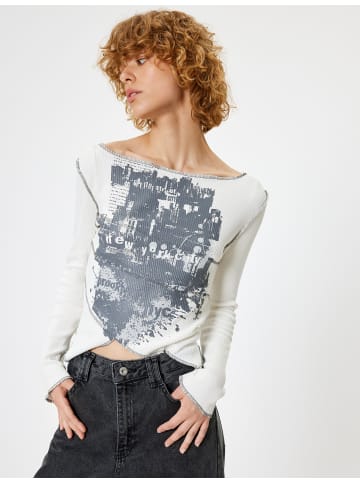 KOTON T-shirt in Ekru