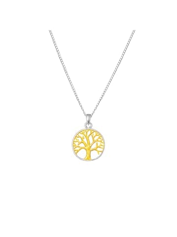 Alexander York Kette mit Anhänger TREE OF LIFE Gold in 925 Sterling Silber, 2-tlg. in silber