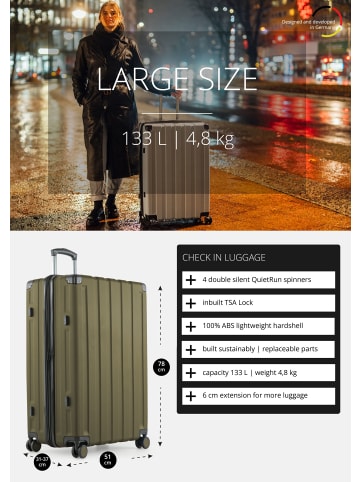 Hauptstadtkoffer Q-Damm - Großer Koffer Hartschalenkoffer XXL Trolley, in Avocado