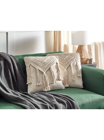 Beliani 2er-Set Dekokissen BEDADI in Beige