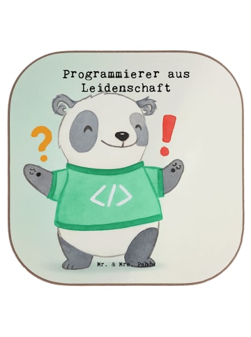 Mr. & Mrs. Panda Untersetzer für Gläser Programmierer Leidenscha... in Weiß