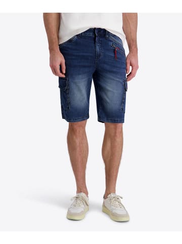Timezone Kurze Cargo-Shorts mit Used-Waschung und Reißverschluss in Navy