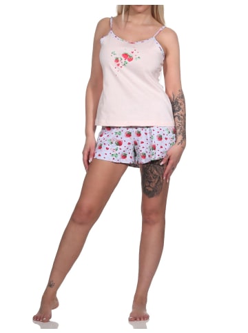 NORMANN ärmellose Schlafanzug Shorty Spaghettiträgern und - 79161 in rosa