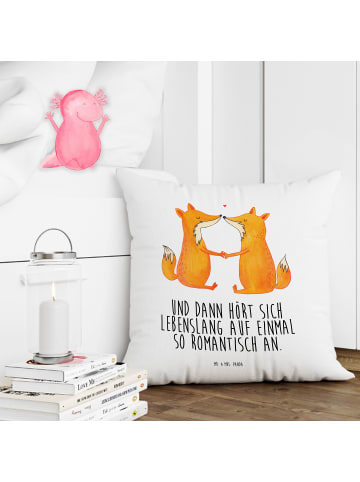 Mr. & Mrs. Panda Kopfkissen Füchse Liebe mit Spruch in Weiß