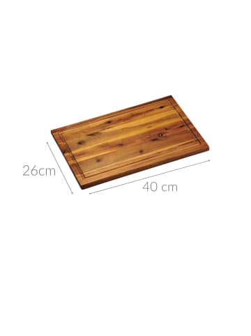 Kesper Schneidebrett aus Akazienholz in Braun, (B) 26 x (H) 1,5 x (L) 40 cm