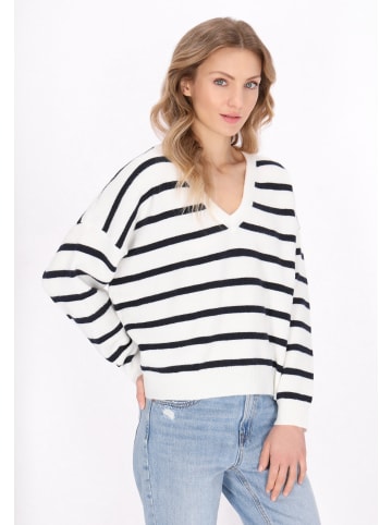 DreiMaster Women Pullover in offwhite navy stripe