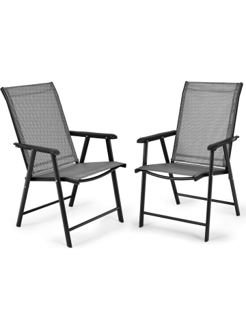 COSTWAY Gartenstühle 2er Set in Grau