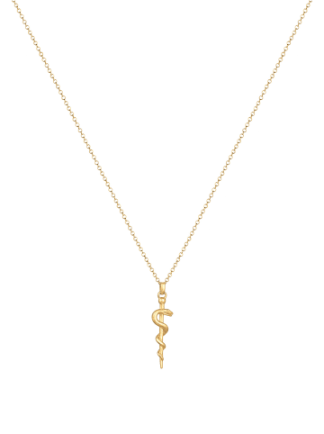 Elli Halskette 925 Sterling Silber Heilsymbol, Schlange in Gold