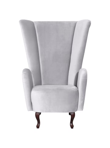 others HOCHLEHNSESSEL Kailey Bezug Velourstoff Buche nussbaum dunkel / silber