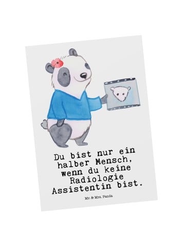 Mr. & Mrs. Panda Postkarte Radiologie Assistentin Herz mit Spruch in Weiß