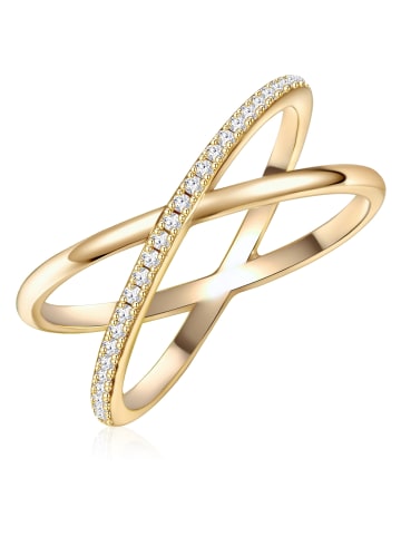 Glanzstücke München Ring aus Sterling Silber mit Zirkonia in gelbgold