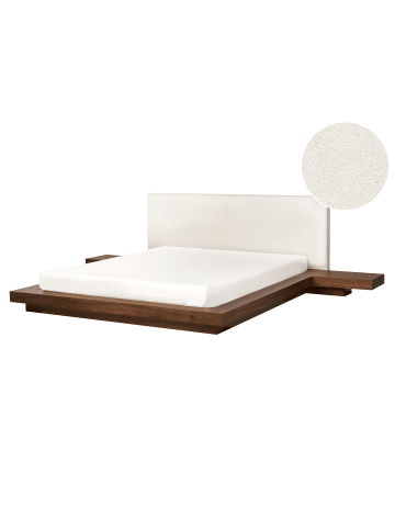 Beliani 4-tlg Doppelbett ZEN in Braun/Weiß