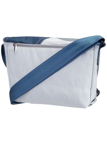 360 grad Umhängetasche Törn in Weiß/Streifen Blau/Zahl Grau