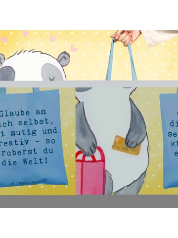Mr. & Mrs. Panda Schultasche Spruch Die Freude an der Kreativitä... in Sky Blue
