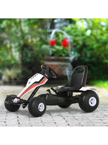 HOMCOM Gokart Tretauto Weiß