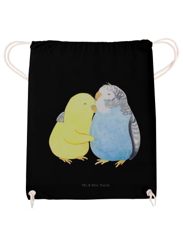 Mr. & Mrs. Panda Stofftasche Wellensittich Liebe ohne Spruch in Schwarz