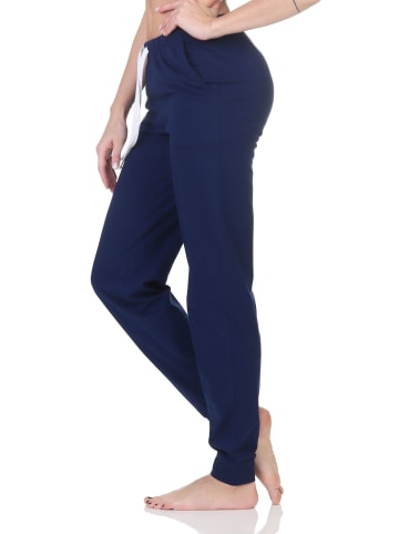 NORMANN Damen Pyjama Hose lang Mix & Match in marine