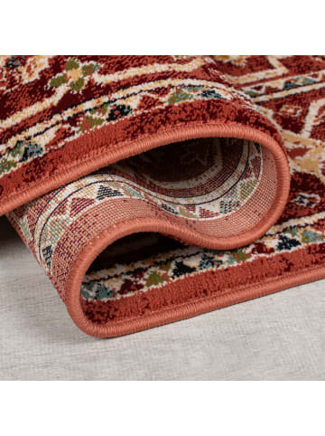 KADIMA DESIGN Teppich Kurzflor Vintage Geometrisch, Wohnzimmer in Rot