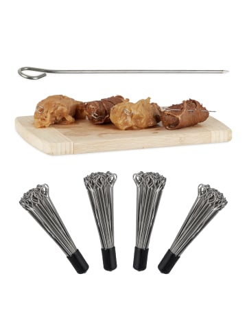 relaxdays 200 x Rouladennadeln in Silber