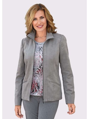 GOLDNER Jacke in Velourslederoptik Pflegeleichte Lederimitatjacke in grau