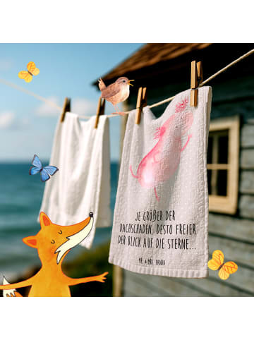 Mr. & Mrs. Panda Frottierhandtuch Axolotl Tanzen mit Spruch in Grau Pastell