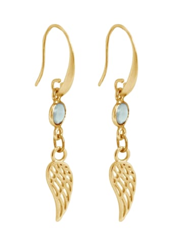 Gemshine Ohrringe WINGS - Schutzengel - Chalcedon in gold coloured