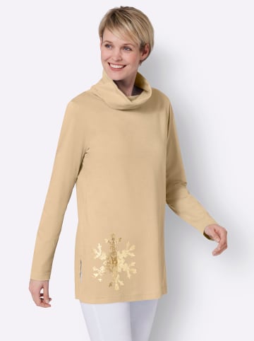 Sieh an! Longshirt in beige-bedruckt