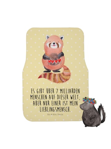 Mr. & Mrs. Panda Automatte Roter Panda mit Spruch in Gelb Pastell