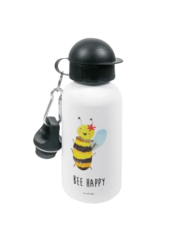 Mr. & Mrs. Panda Trinkflasche Biene Happy mit Spruch in Weiß