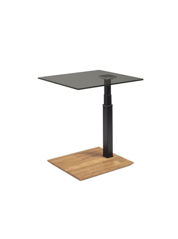 58 aufm Kessel BEISTELLTISCH eckig Catherine 55x47x47 Kaffeetisch Massivholz Schwarz/Parsolglas