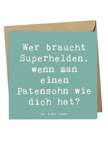 Mr. & Mrs. Panda Grußkarte Spruch Patensohn Held mit Spruch in Meeresbrise