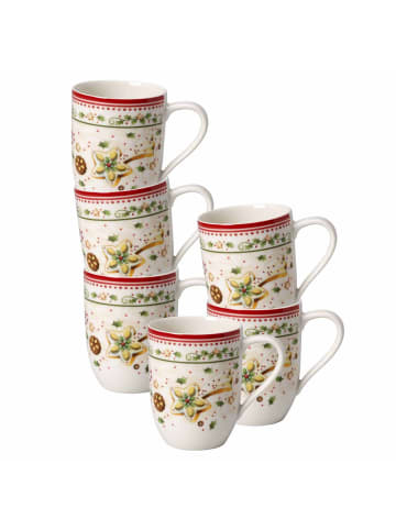 Villeroy & Boch 6er Set Becher mit Henkel Sternschnuppe Winter Bakery Delight 290 ml in bunt