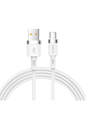COFI 1453 Joyroom Flüssigsilikon-Datenkabel USB zu USB Type-C 2,4 A 1,2 m Weiß in Weiß