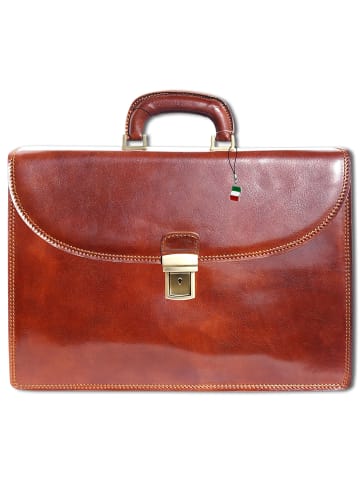 Florence Florence Aktentasche, Businesstasche, Umhängetasche Leder braun ca. 40cm