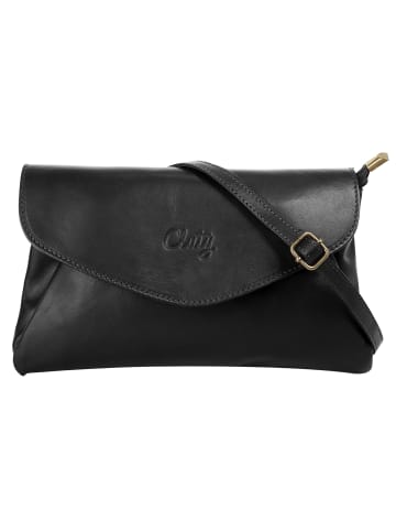 Cluty Abendtasche echt Leder in schwarz