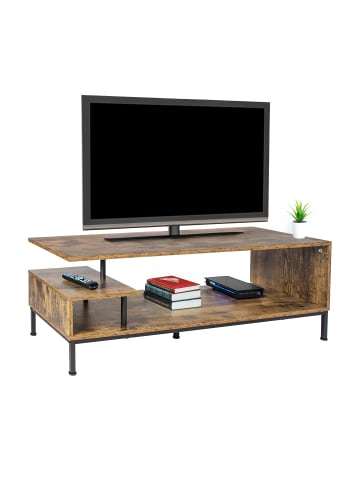 relaxdays TV-Lowboard in Braun/ Schwarz - (B)106 x (H)40 x (T)39,5 cm