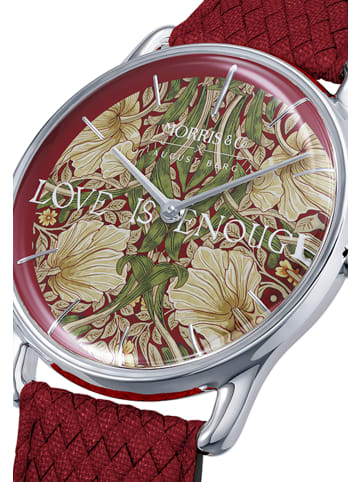 August Berg Armbanduhr Morris & Co. Crimson Pimpernel in silver crimson