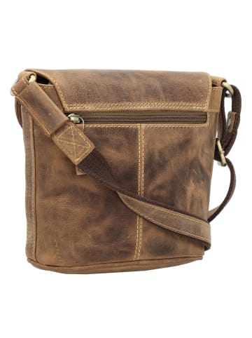 Greenburry Vintage Umhängetasche Leder 20 cm in brown