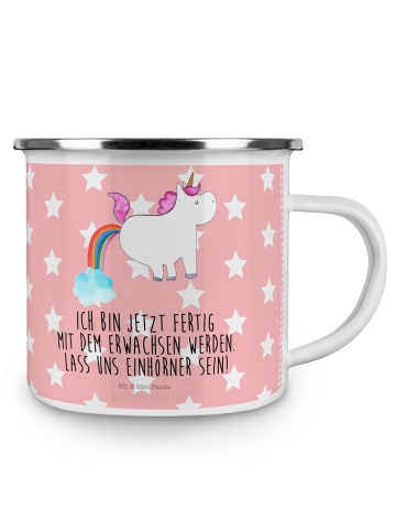 Mr. & Mrs. Panda Tasse Einhorn Pupsen mit Spruch in Rot Pastell