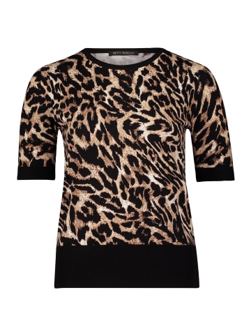 Betty Barclay Feinstrickpullover mit Animalprint in Schwarz/Beige