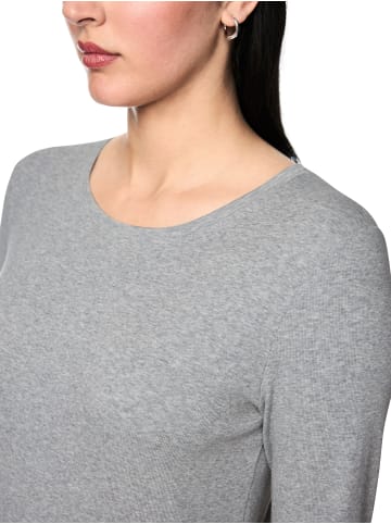 MARC CAIN SPORTS  Rippenstrickshirt mit Rundhalsausschnitt in Grey