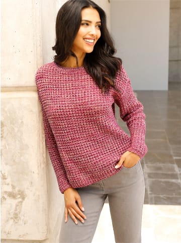 Sieh an! Pullover in papaya-fuchsia-meliert